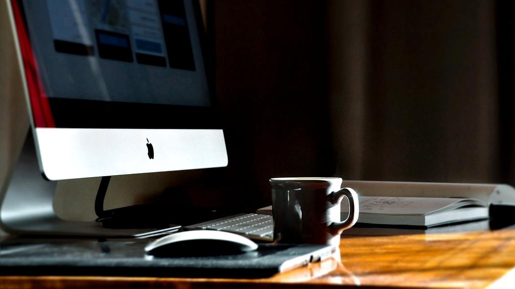 Modern workspace with peripheral devices